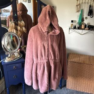 Faux Fur Hooded Jacket.